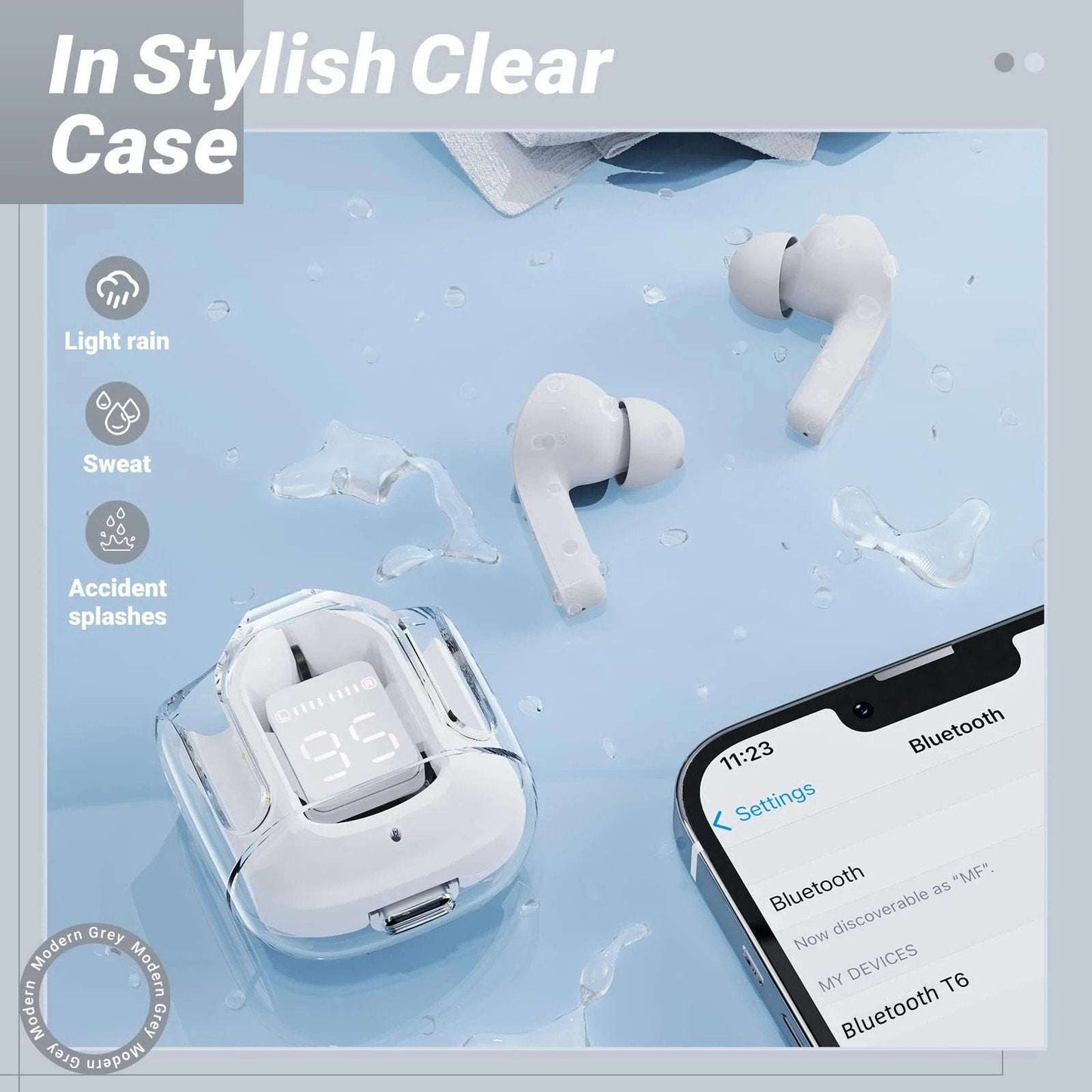 T6 Crystal Wireless Earphones - Luxoras